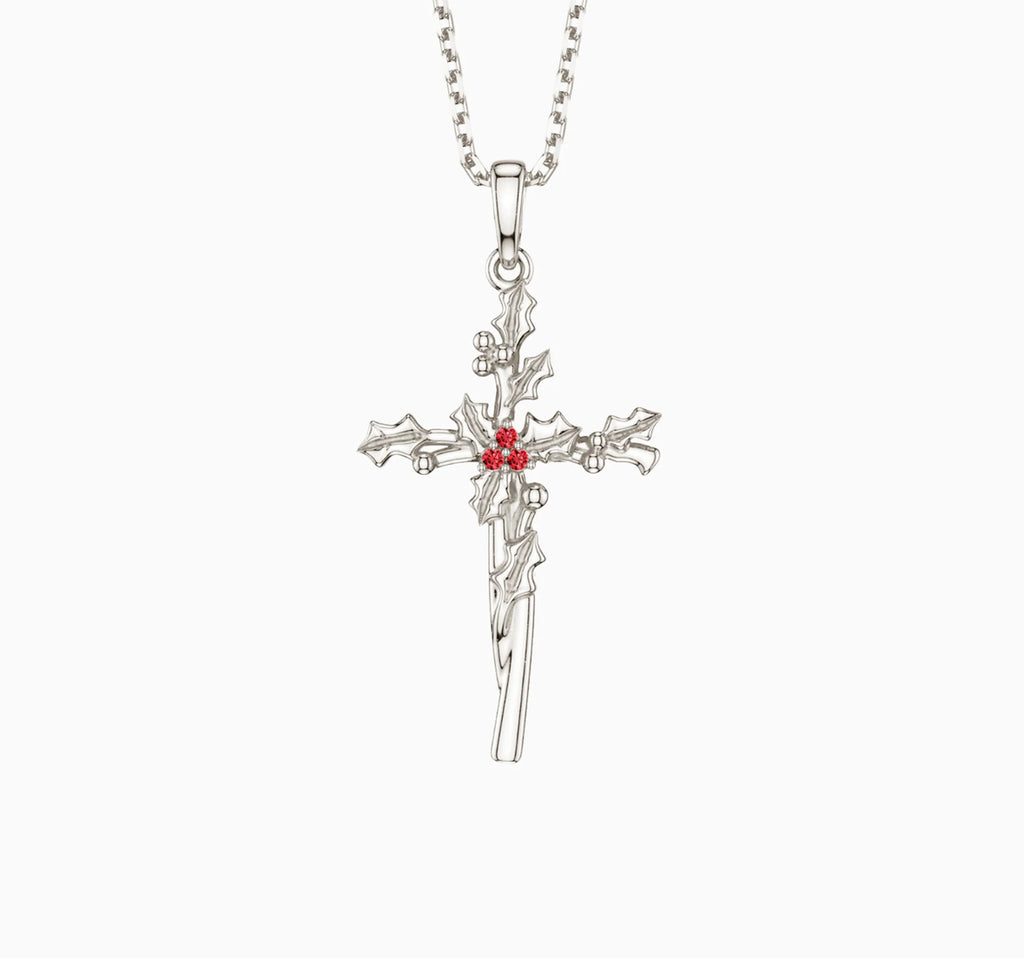 Floral Cross Christmas Holly Birth
Flower Necklace|| Vanimy