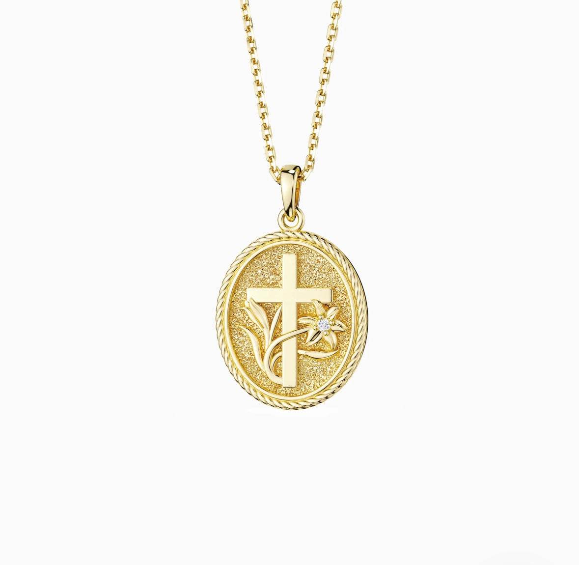 Lily Cross Medallion
Necklace