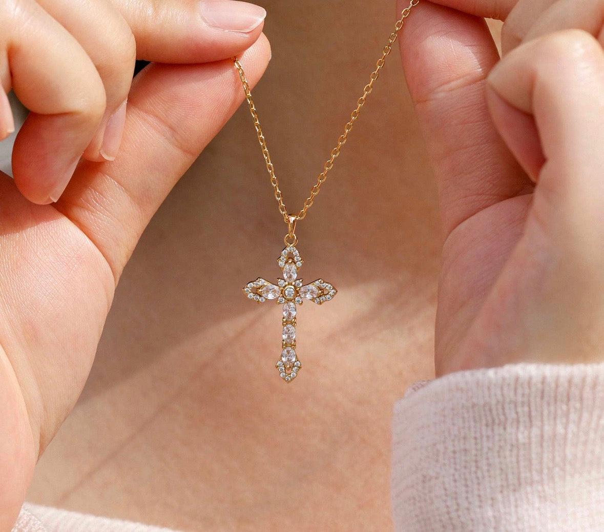 Helena Cross Pendant Necklace