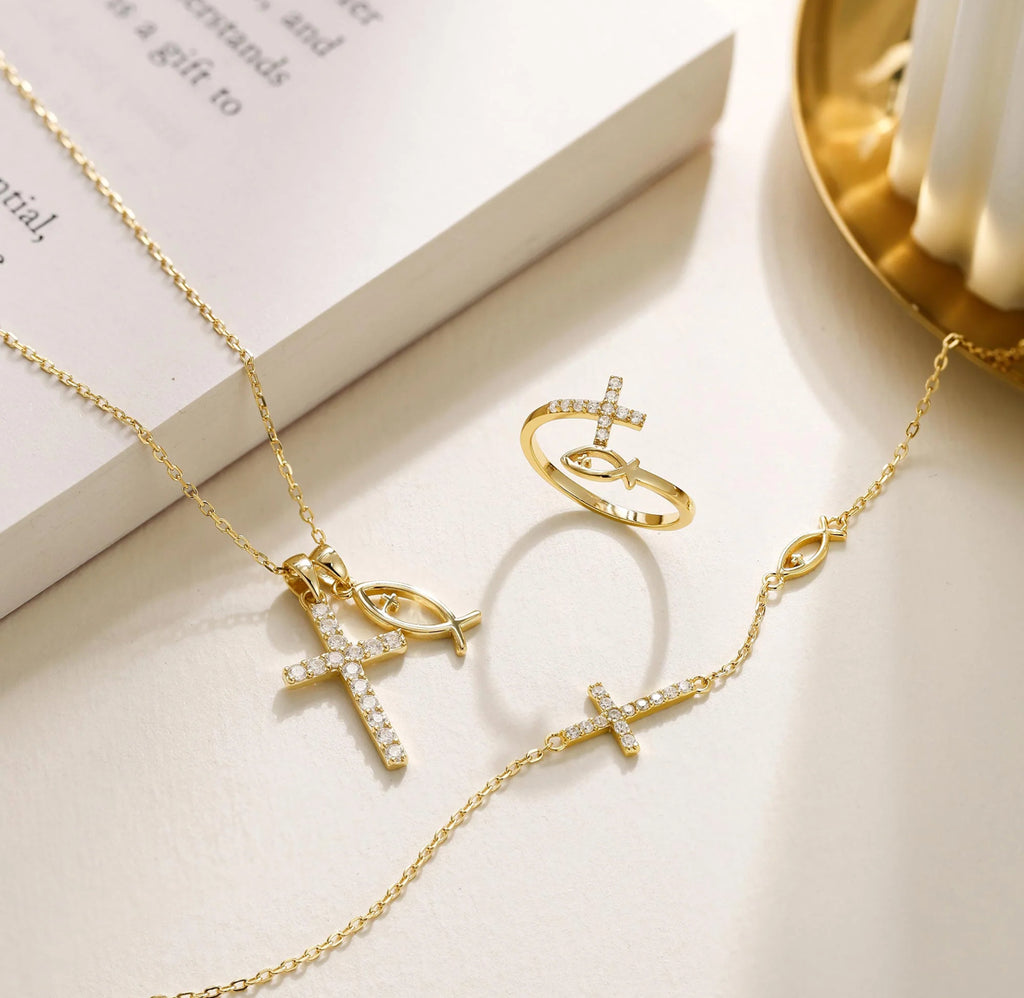 Pray Cross Jesus Fish Bracelet