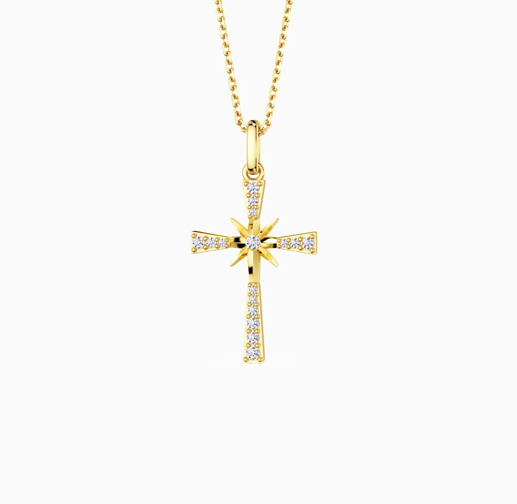 Guiding Star Cross Pendant Necklace|| Vanimy