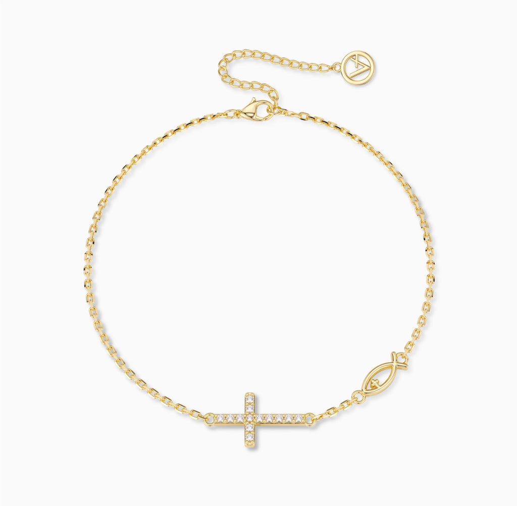 Pray Cross Jesus Fish Bracelet