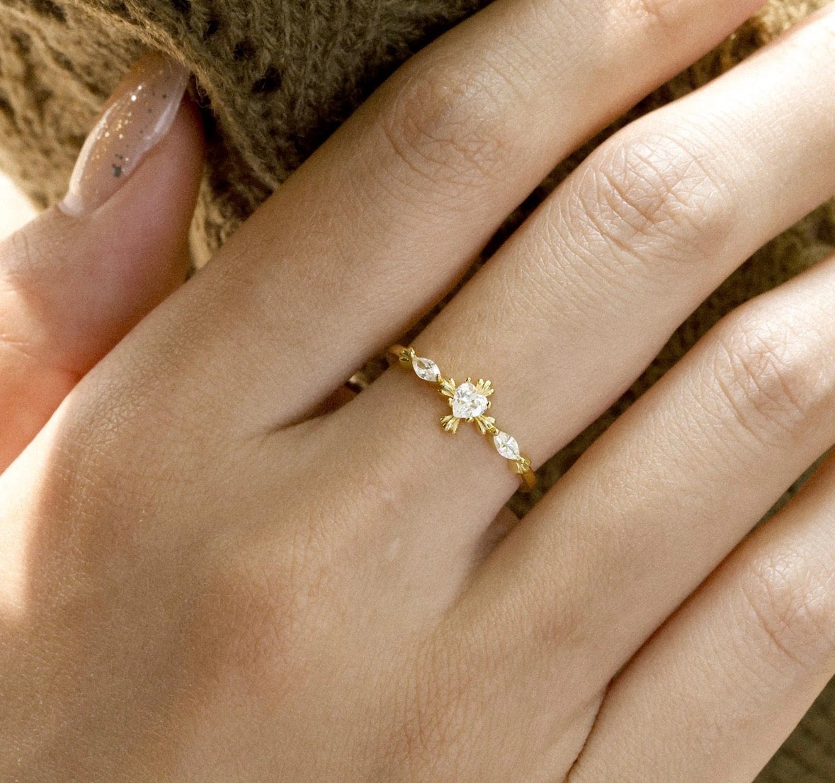 Haven Heart Cross Ring