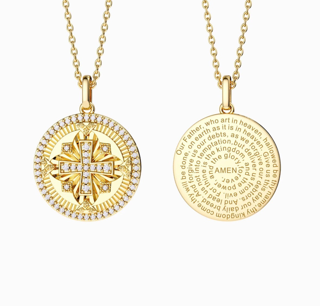 Divine Radiance Cross Protection
Prayer Medallion Pendant
Necklace