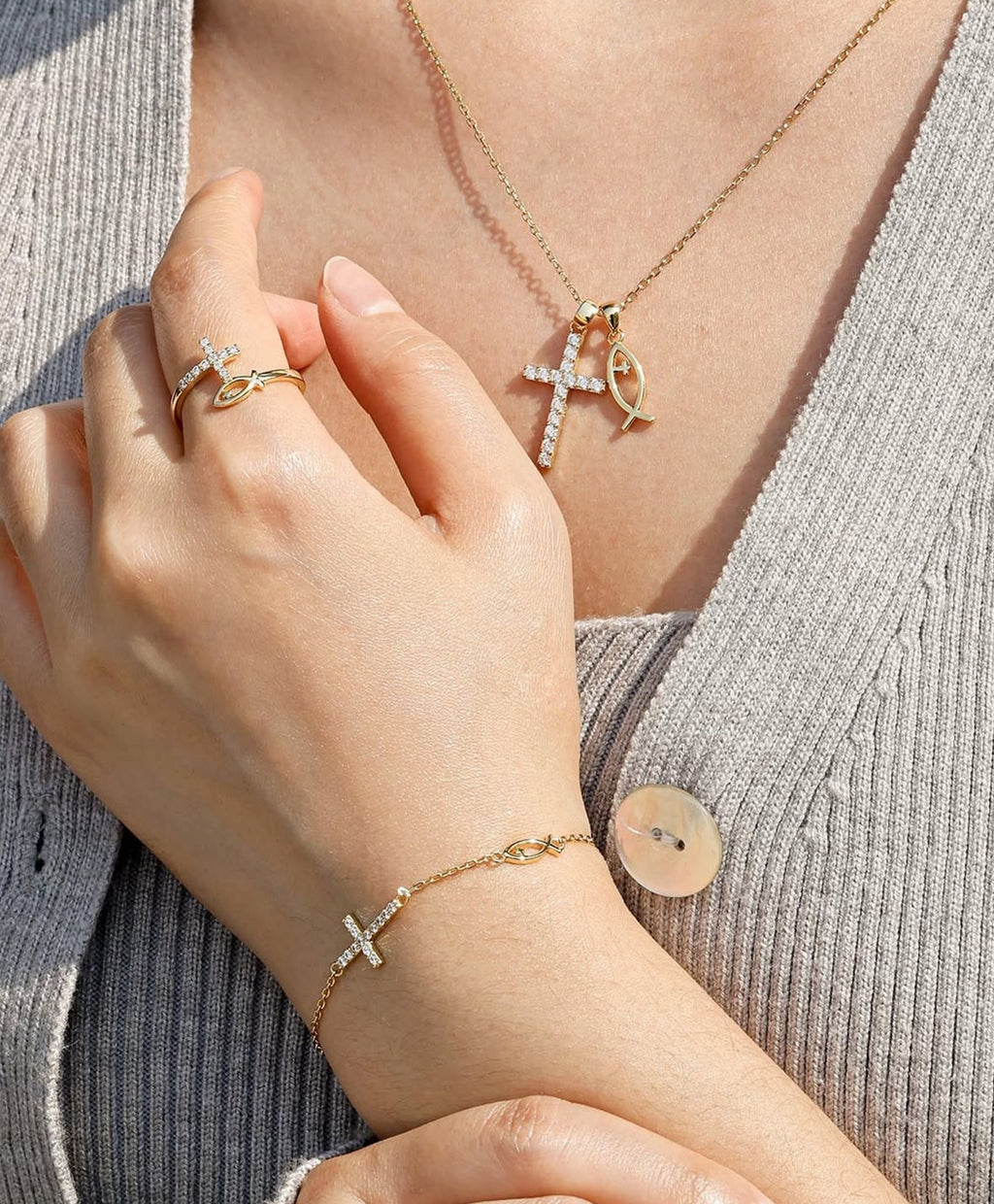 Pray Cross Jesus Fish Bracelet