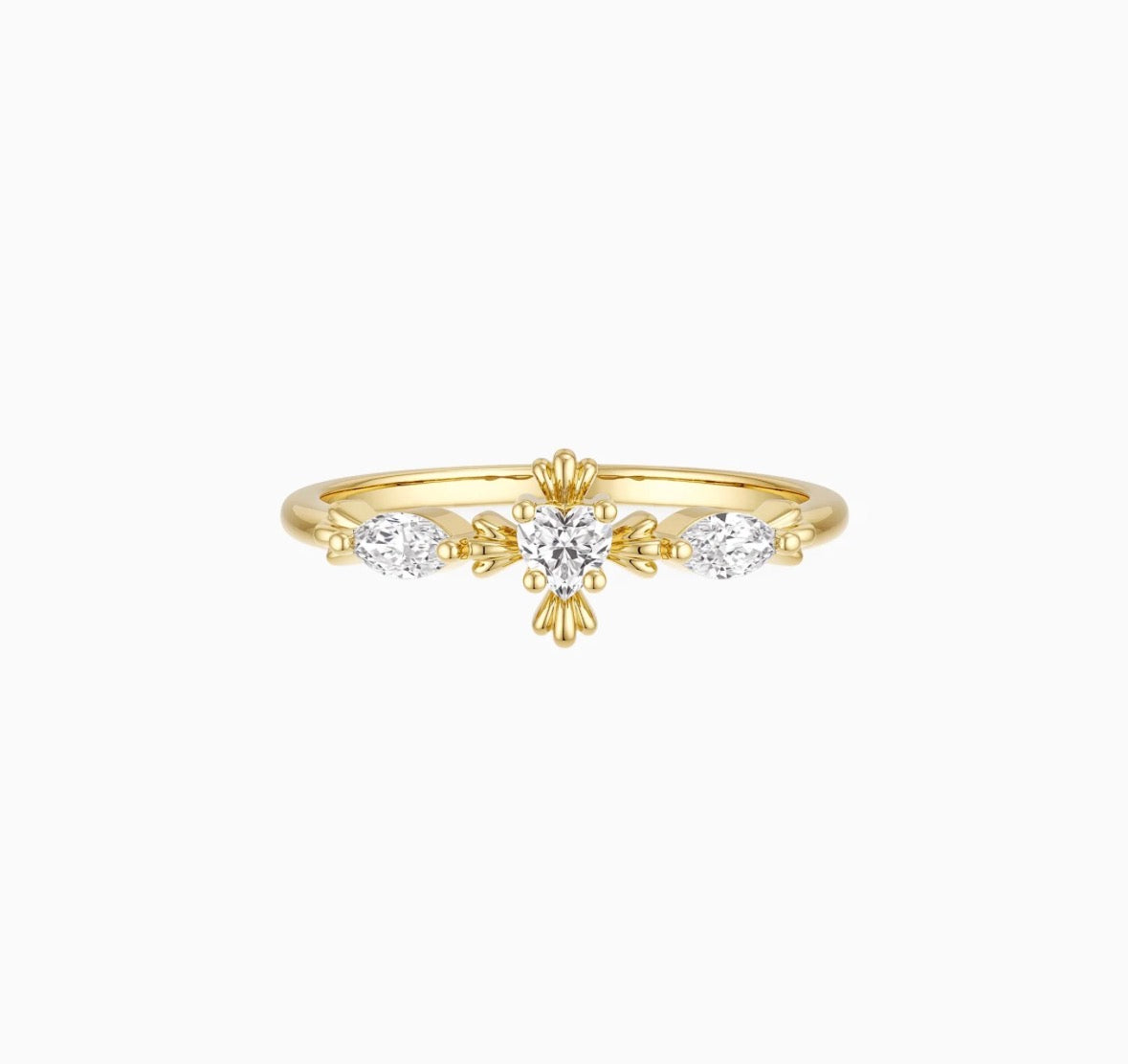 Haven Heart Cross Ring