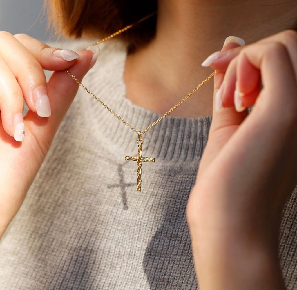 Interwoven Knot Cross Pendant
Necklace