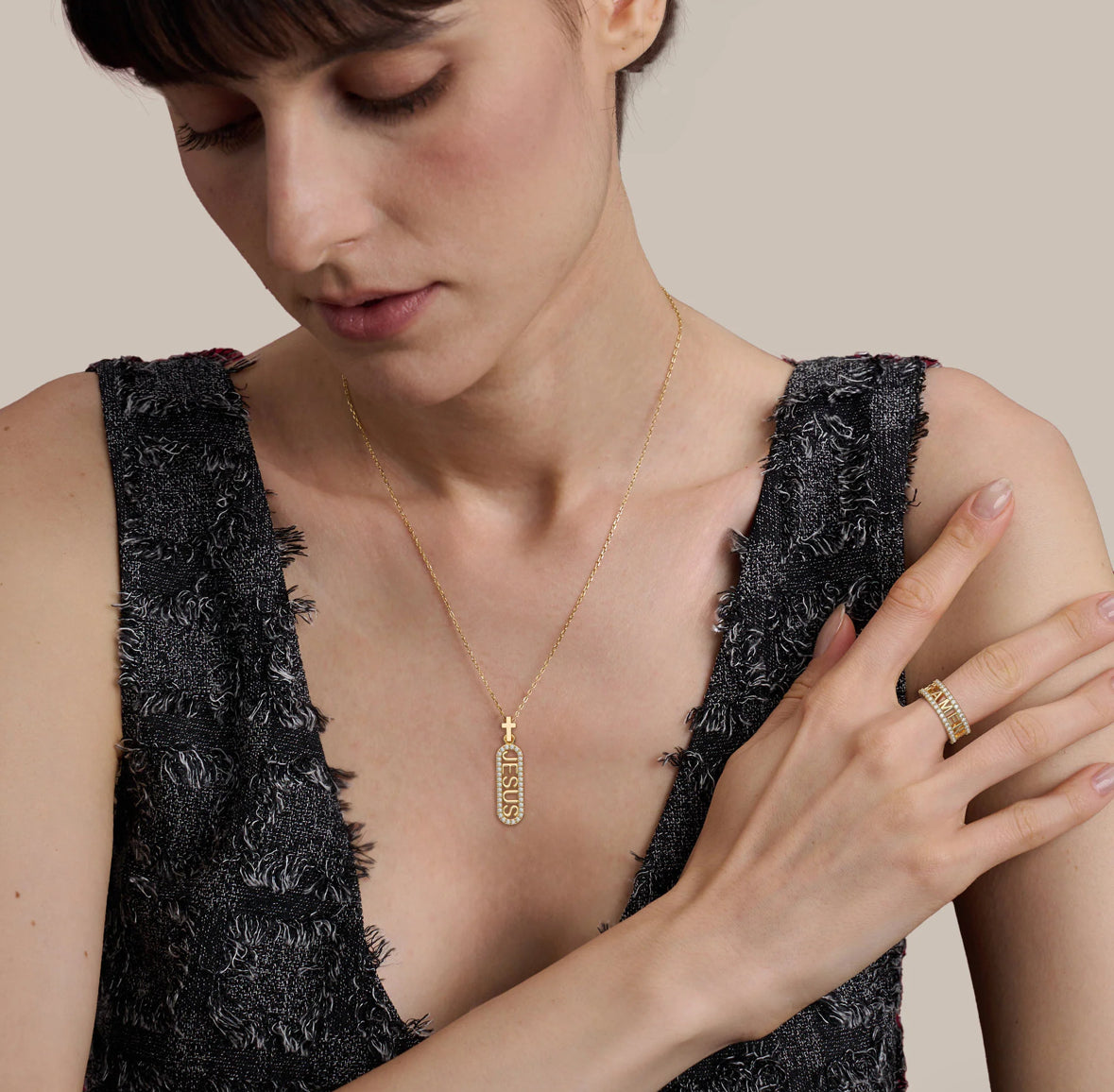 JESUS Cross Pendant Necklace