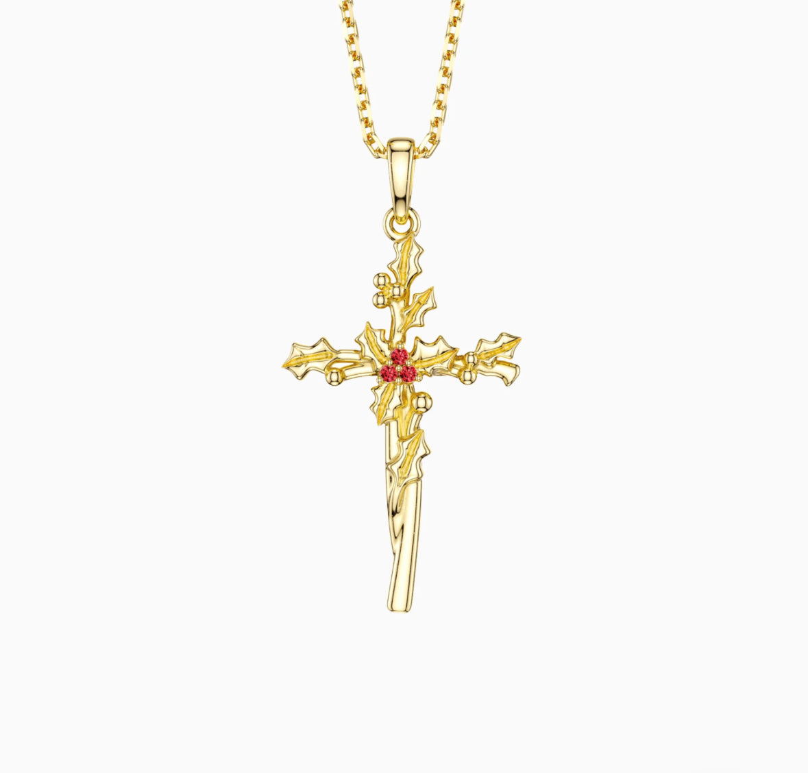 Floral Cross Christmas Holly Birth
Flower Necklace|| Vanimy