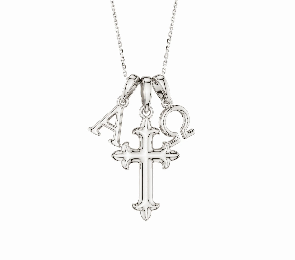 Alpha & omega Cross pendant Necklace | Vanimy