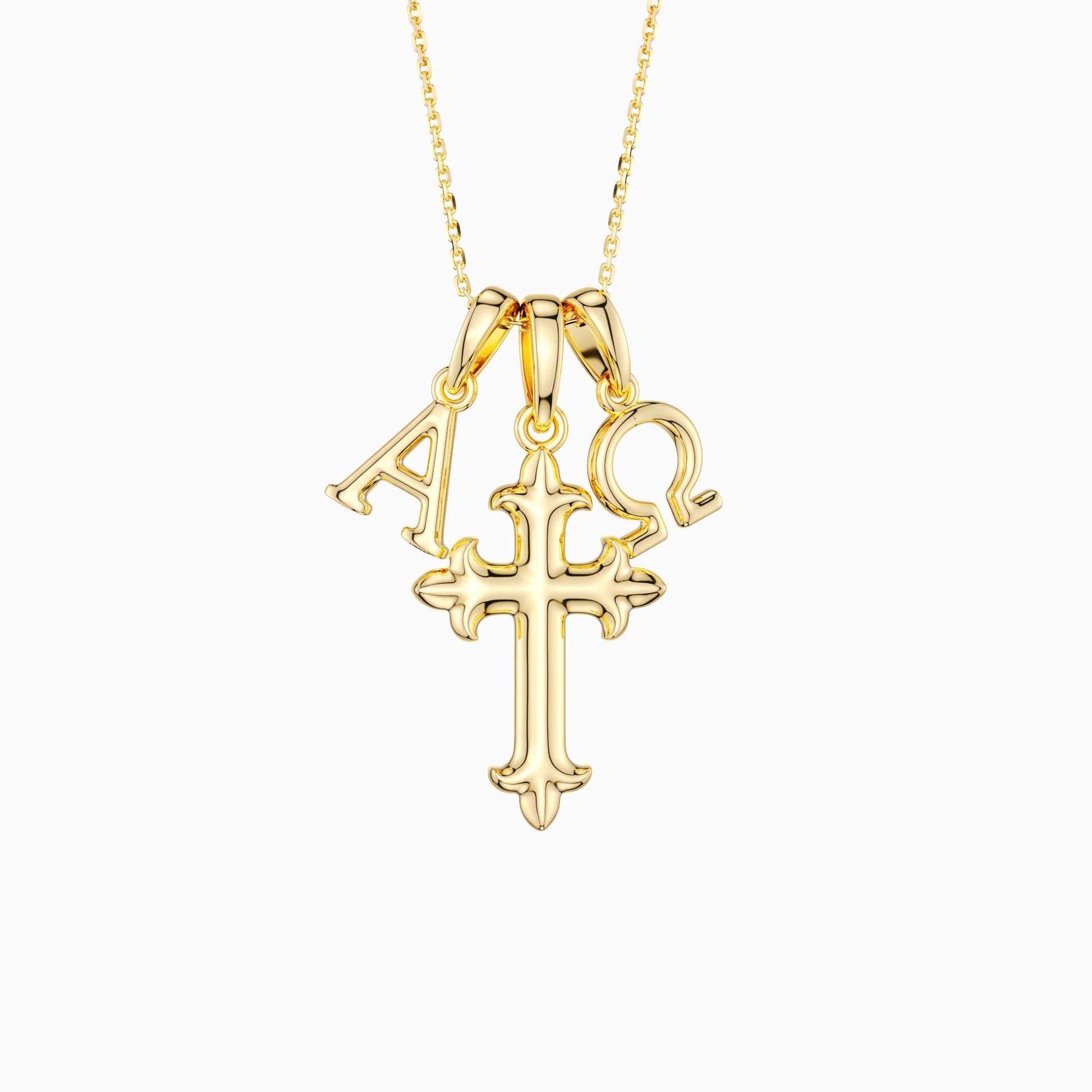 Alpha & omega Cross pendant Necklace | Vanimy